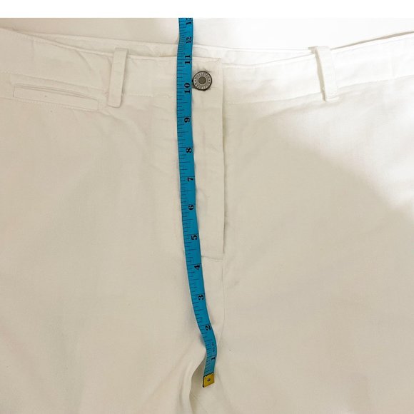 Nili Lotan Size 12 White Wide Leg Striped Cotton Jeans - Picture 7 of 7